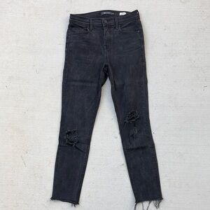 Level 99 Tanya High Rise Skinny Jeans Distressed Black Size 26